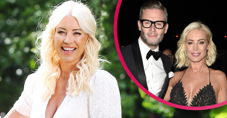Denise Van Outen smiling and with her ex partner