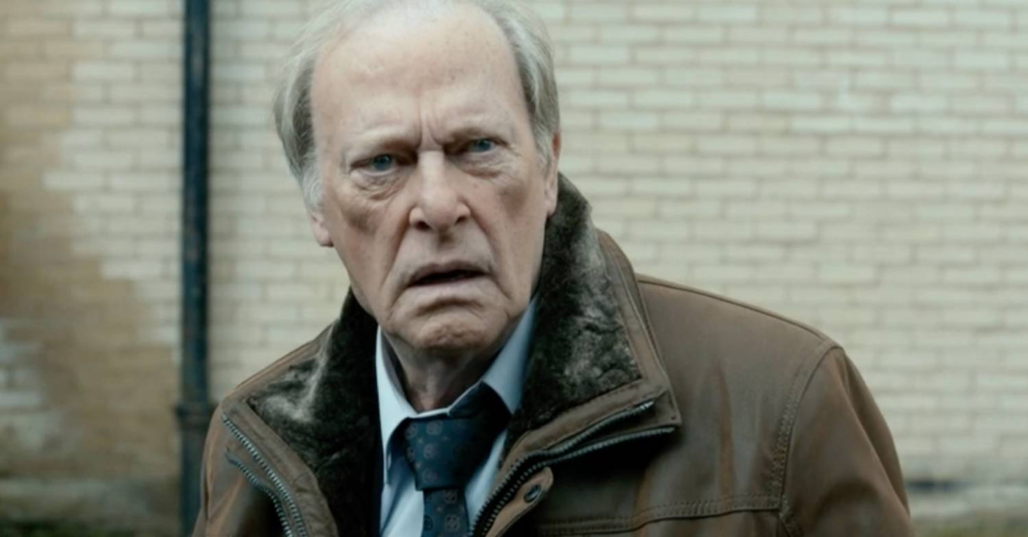 Dennis Waterman reacts as Gerry Standing in New Tricks