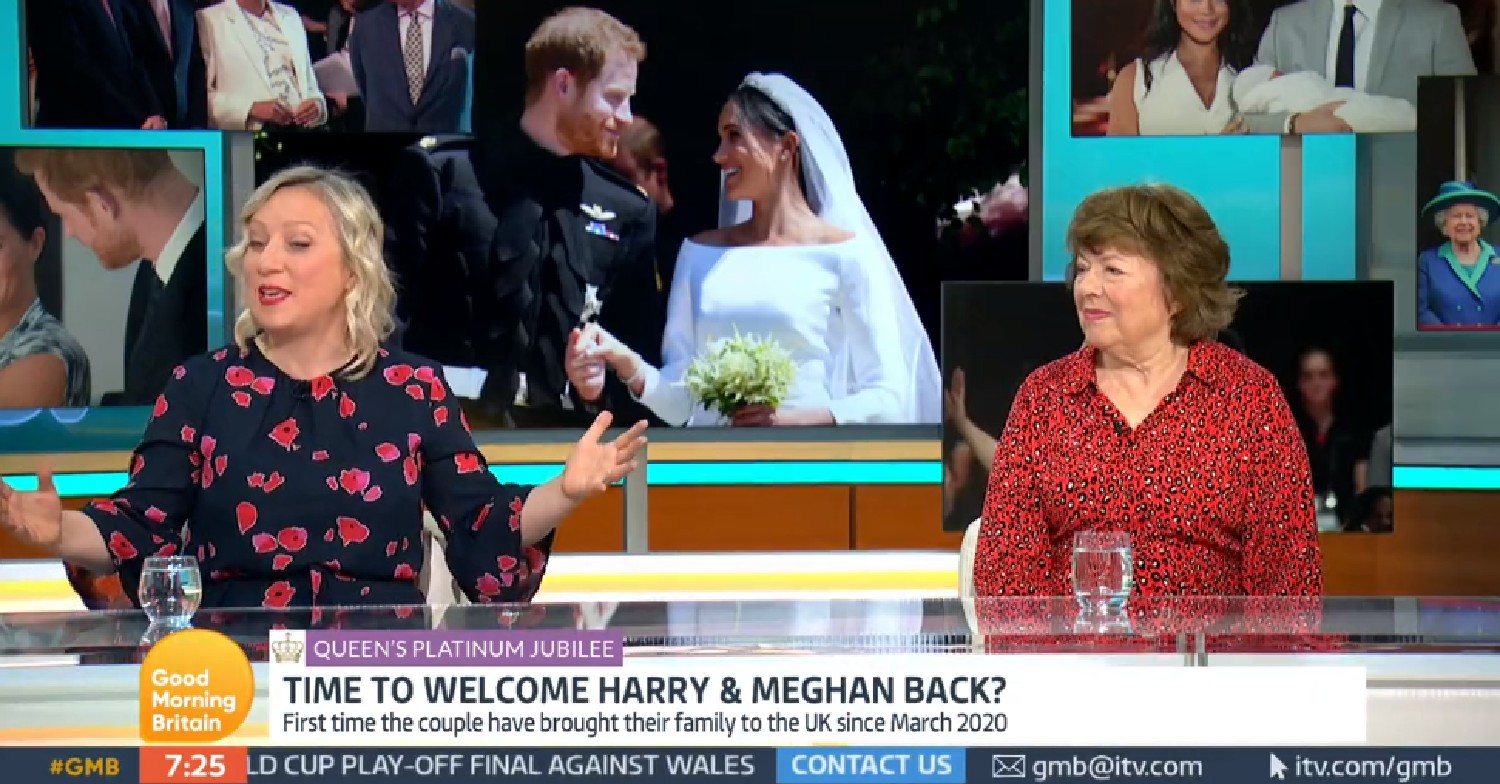 Emily Andrews speaking on Good Morning Britain today alongside Angela Levin