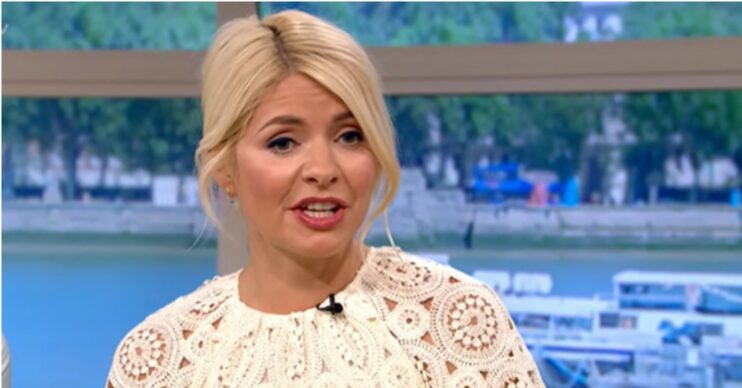 Holly Willoughby in cream dress on This Morning today