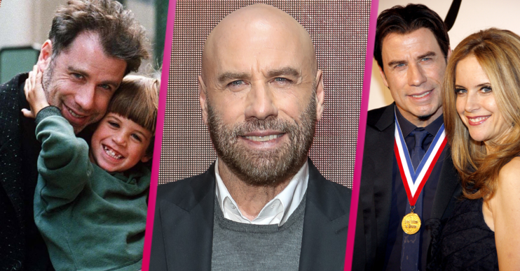 John Travolta with his wife and son