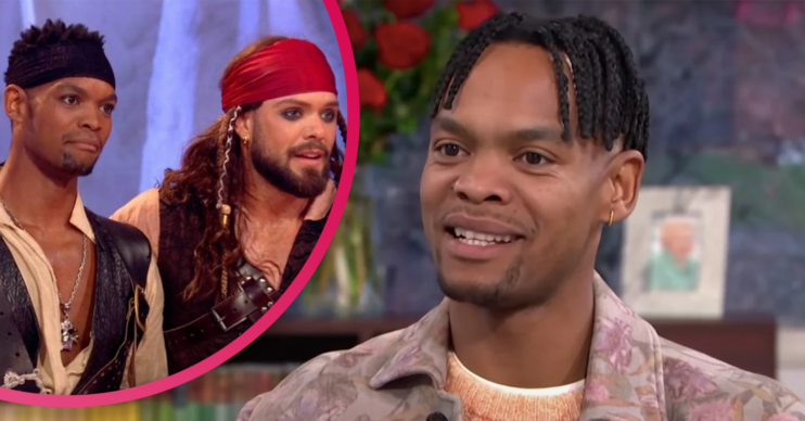 John and Johannes dressed as pirates and being interviewed on This Morning