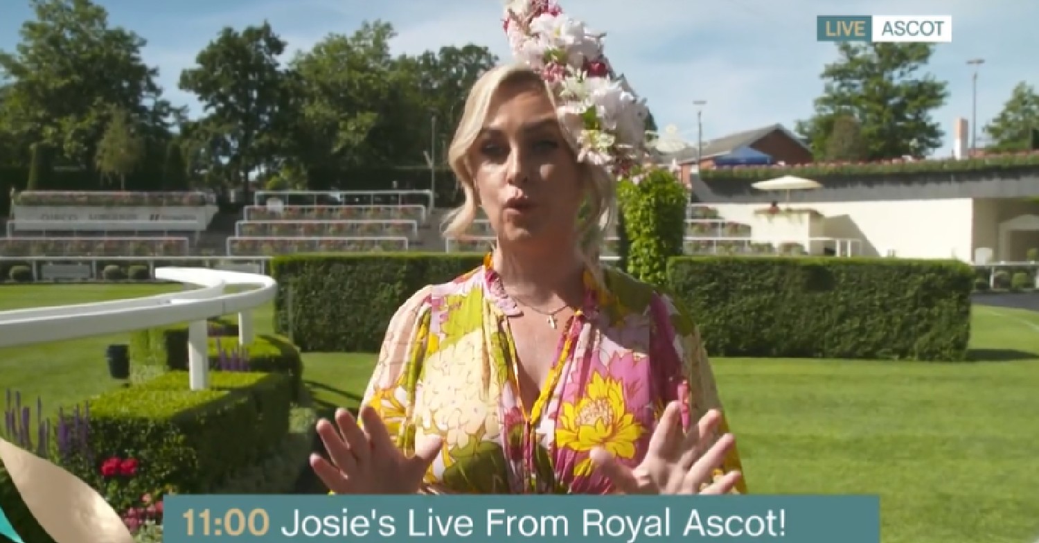 Josie Gibson in yellow floral dress on This Morning today