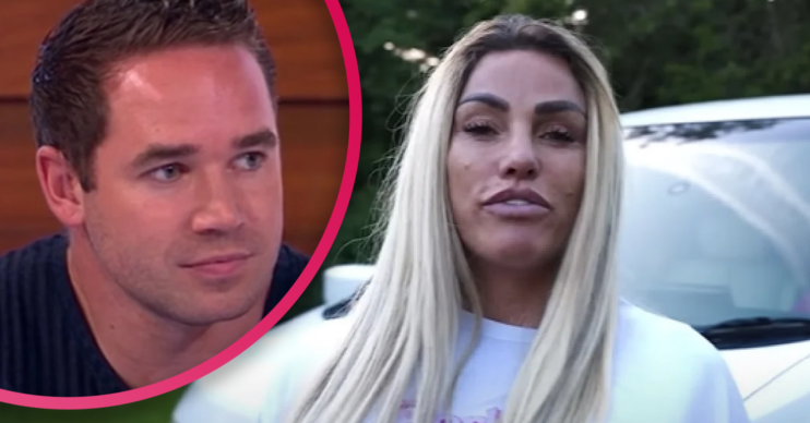 Kieran Hayler and KATIE PRICE looking stern