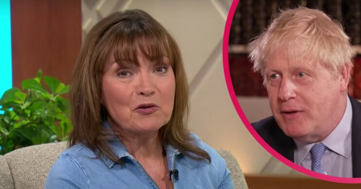 Lorraine appears dismissive and Boris Johnson looks scruffy