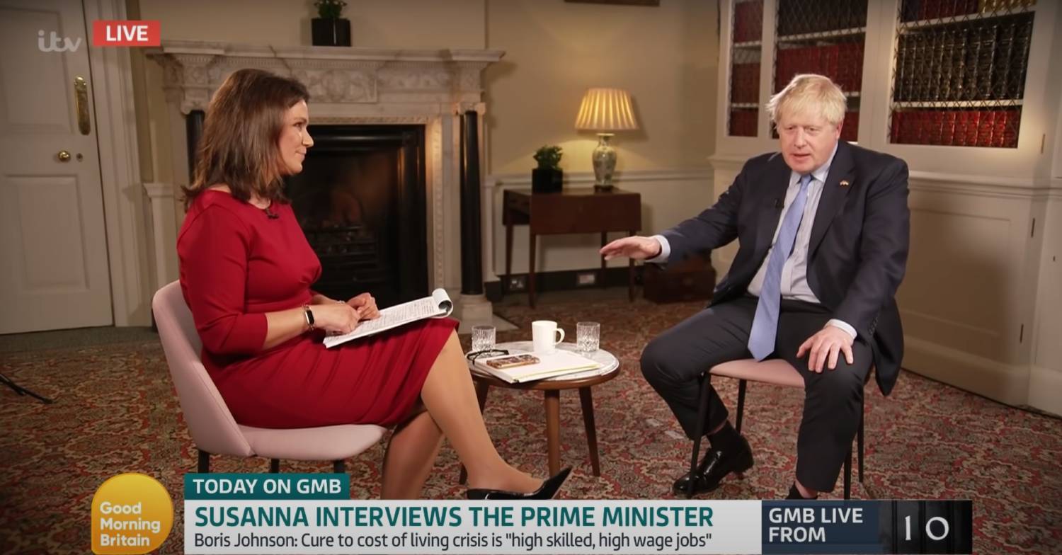Susanna Reid interviewing Boris Johnson on Good Morning Britain