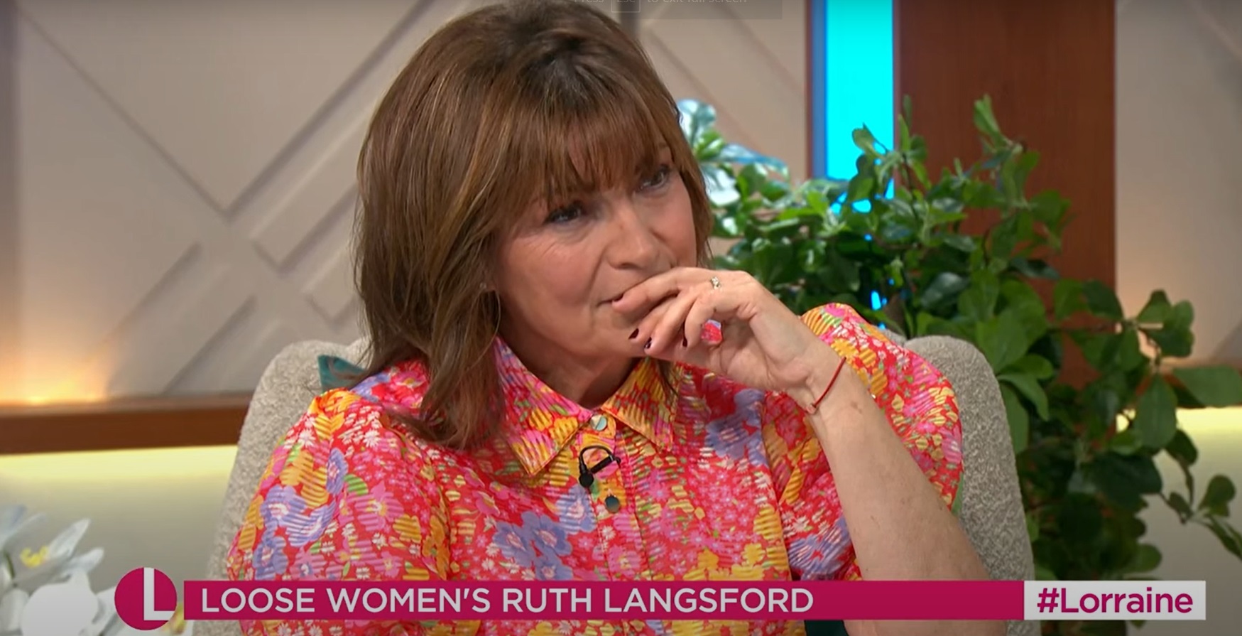 Lorraine Kelly in a floral dress on ITV today