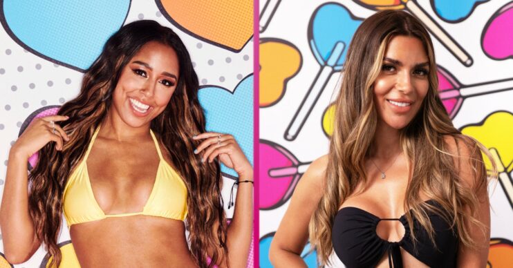 Afia and Ekin-Su smiling on Love Island