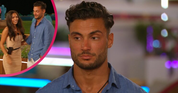 Davide and Gemma smiling on Love Island