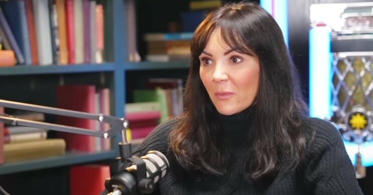 Martine McCutcheon black top microphone interview