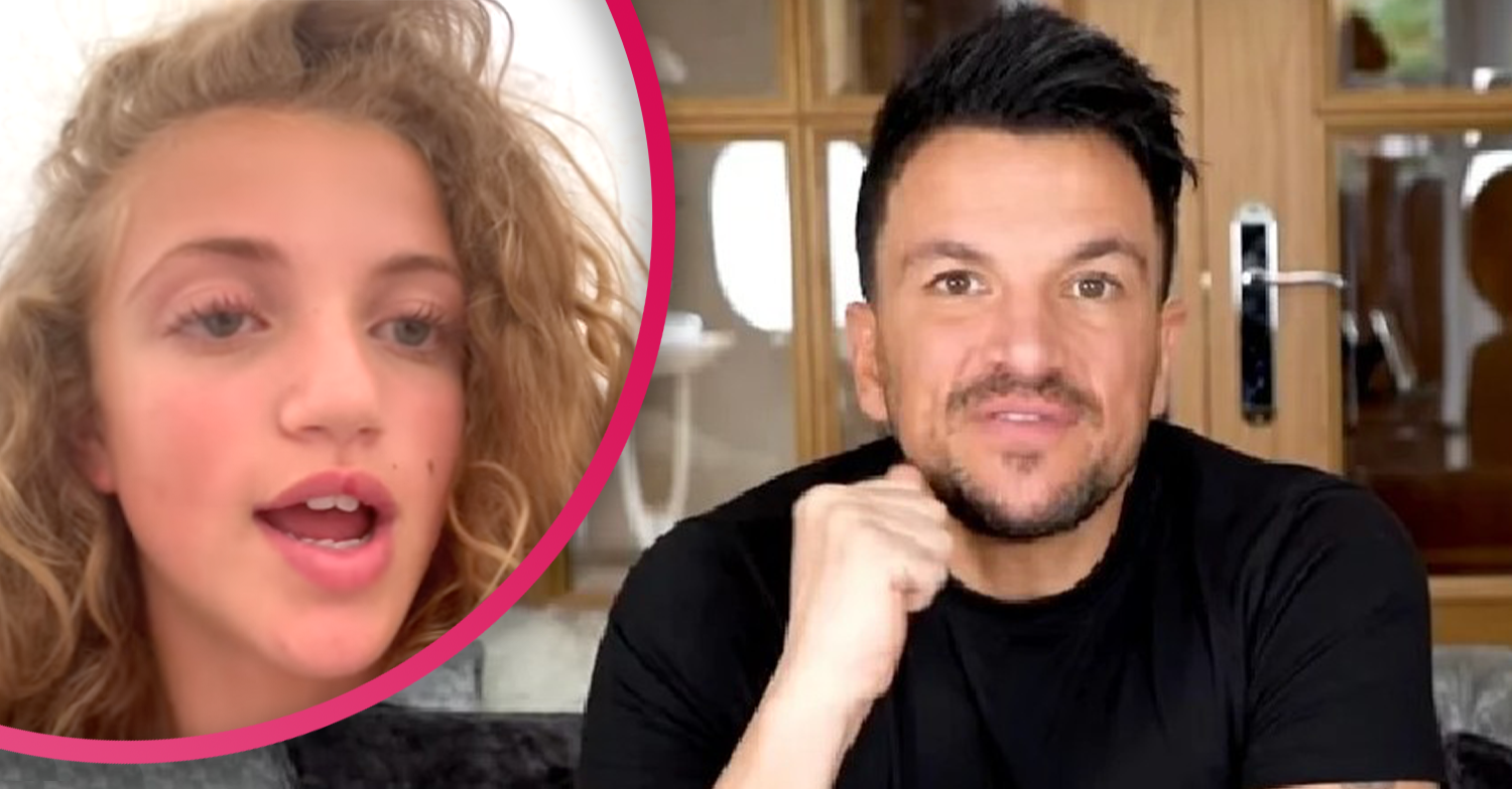 Peter Andre and daughter Princess looking at camera
