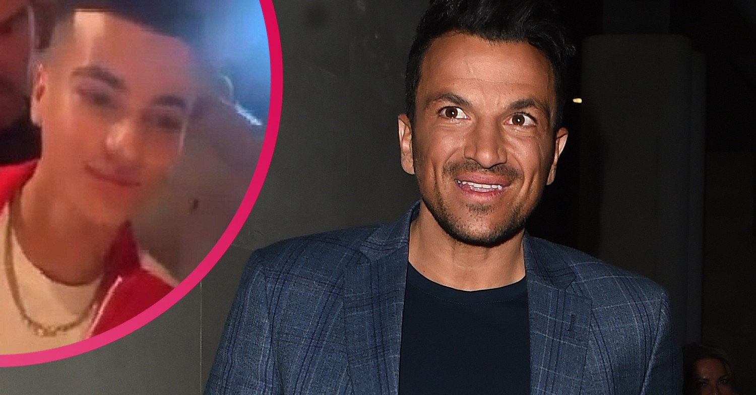Peter Andre and Junior Andre smiling