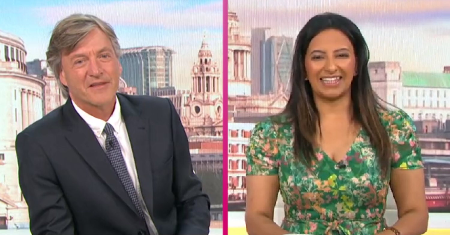 Richard Madeley and Ranvir Singh looking at the camera on GMB today
