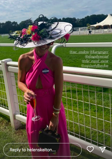 Helen Skelton wearing pink at Ascot