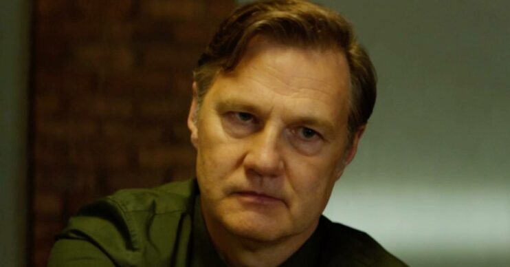 David Morrissey in character for Sherwood on the BBC