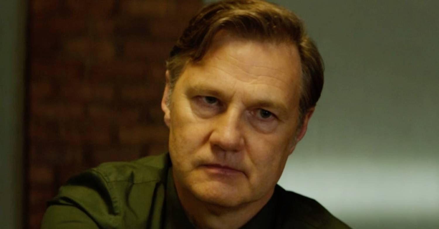 David Morrissey in character for Sherwood on the BBC