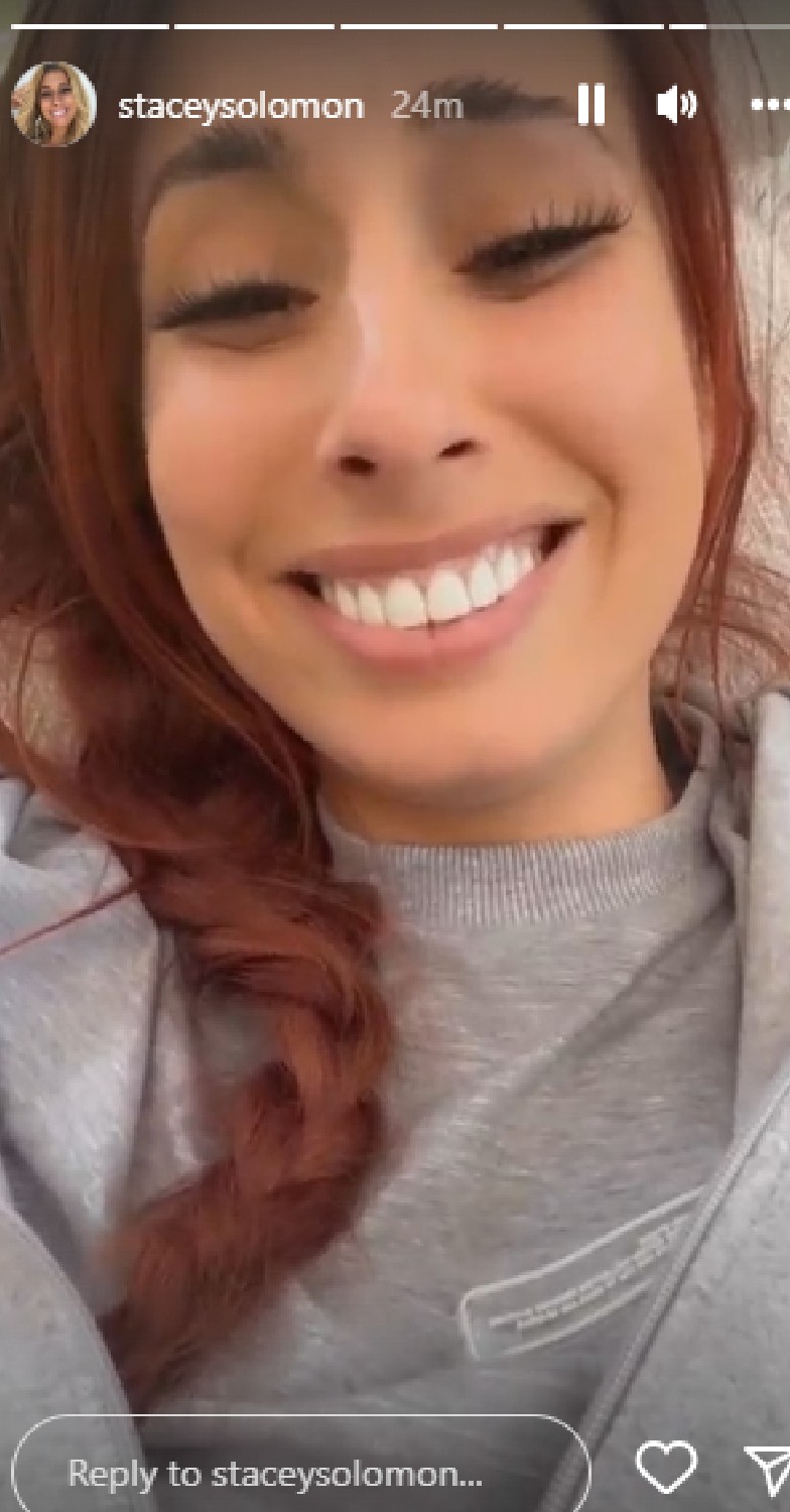 Stacey Solomon laughing in video on her Instagram Stories