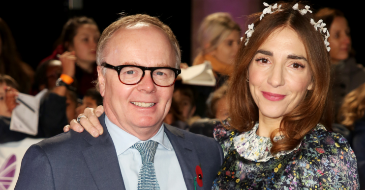 Jason Watkins and wife Clara Francis smiling on the red carpet