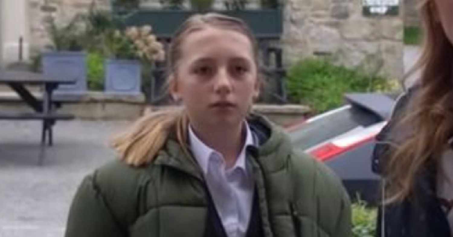 Emmerdale's Angel looking worried (Credit: ITV)