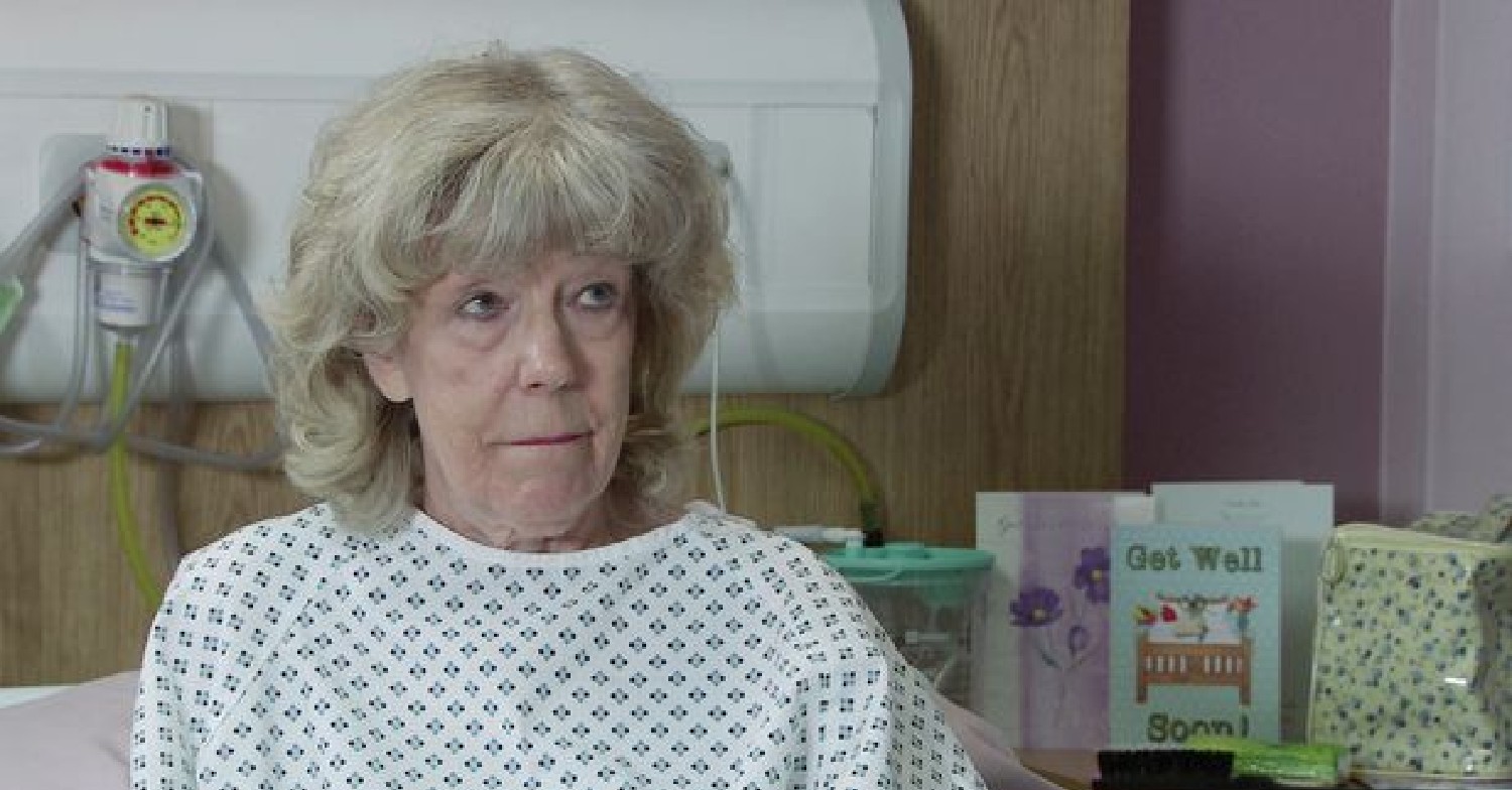 Audrey is in hospital with a suspected overdose in Coronation Street (Credit: ITV)