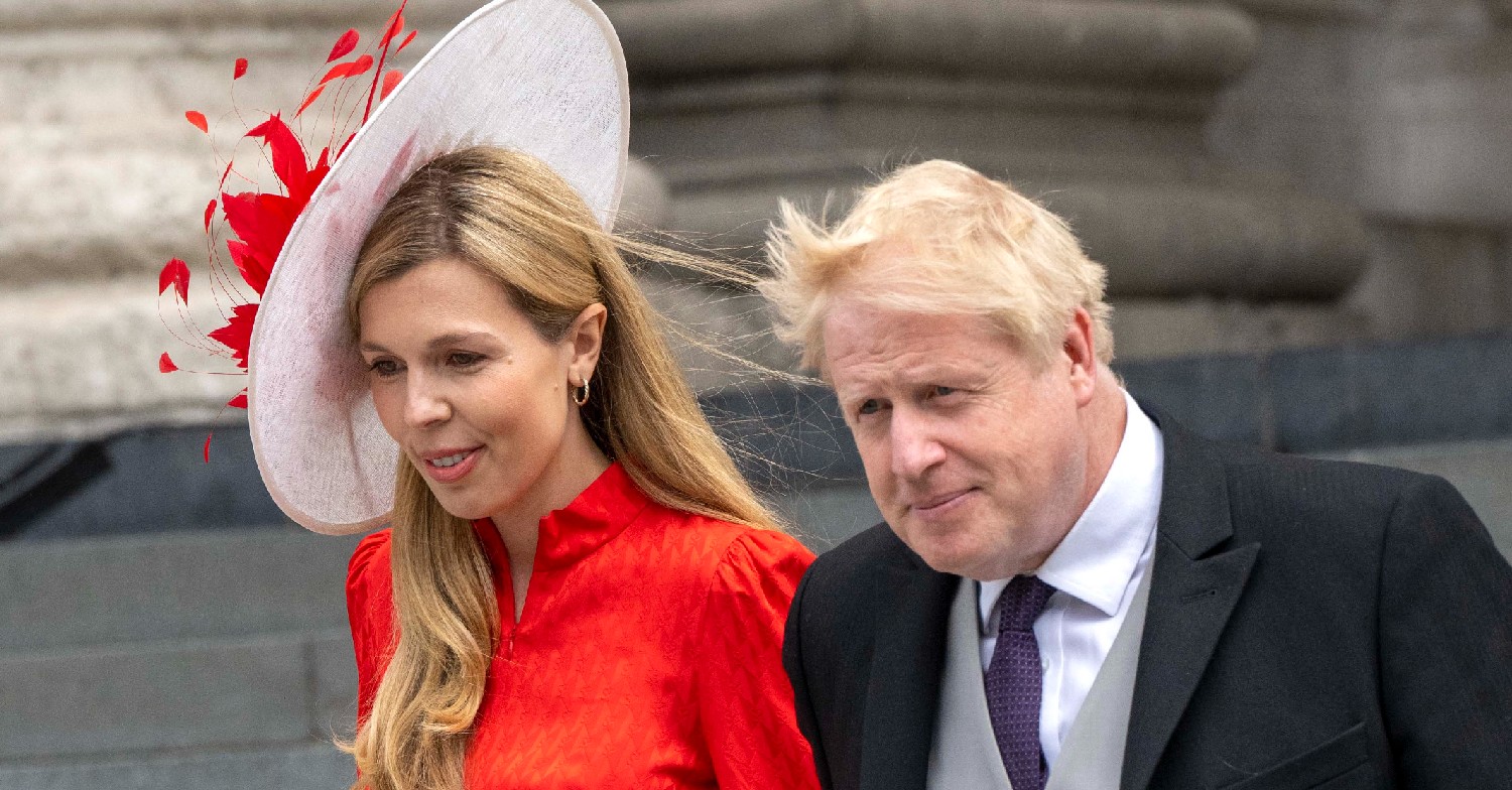 Boris Johnson and Carrie Johnson smiling at Jubilee Celebrations