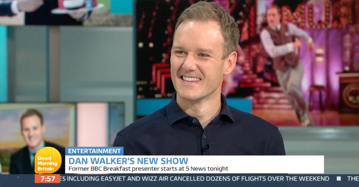 Dan Walker smiling on Good Morning Britain