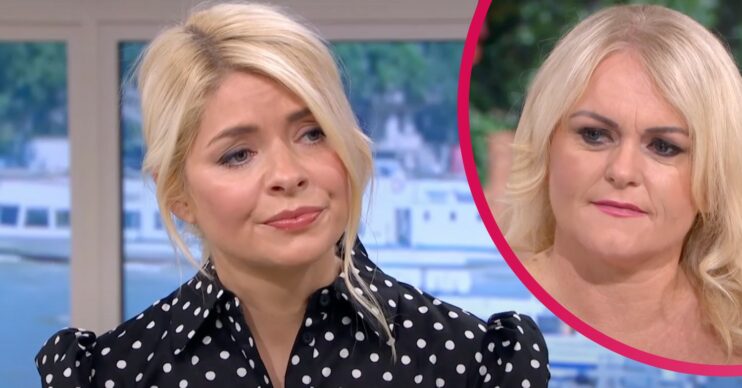 Holly Willoughby and Hollie looking sad on This Morning today