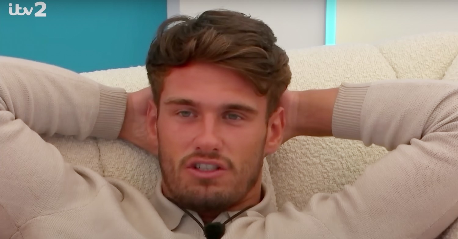Jacques with his hands behind his head on Love Island 2022