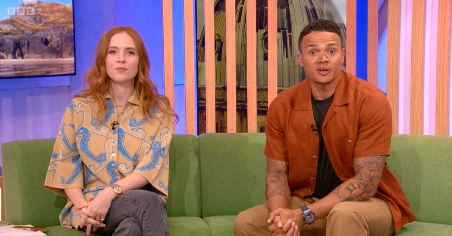 Jermaine Jenas and Angela Scanlon hosting The One Show on BBC One