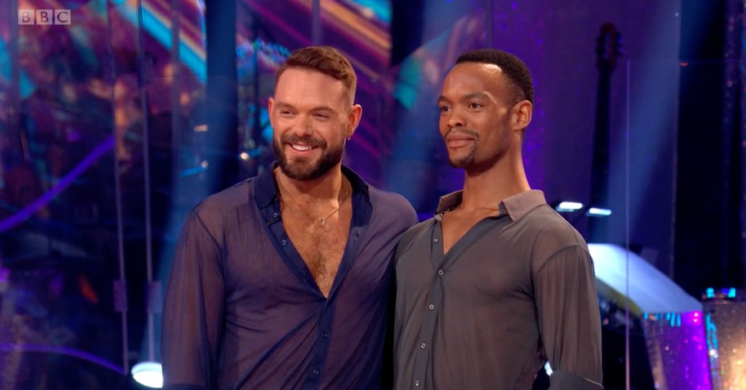 John and Johannes smiling on Strictly Come Dancing
