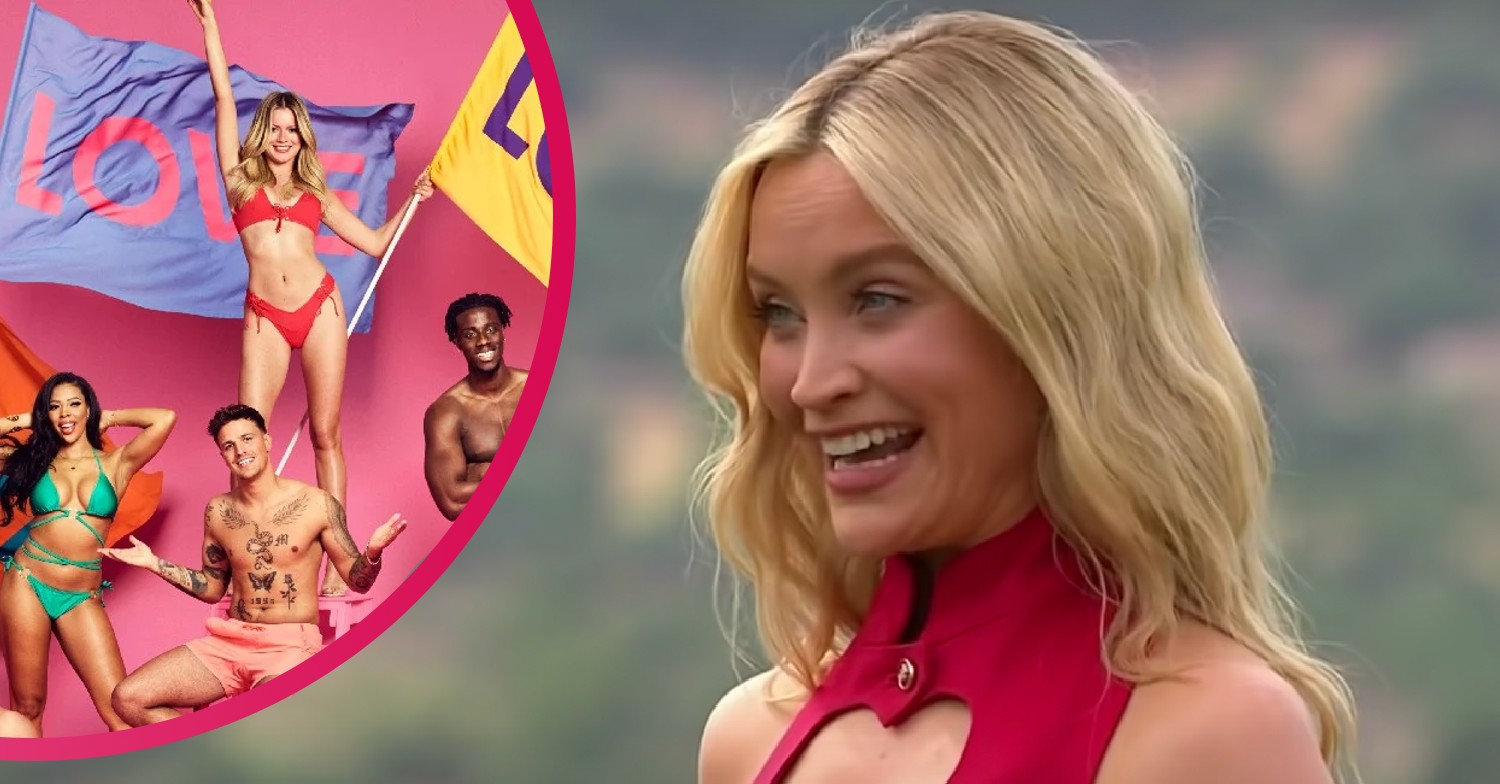 Laura Whitmore looking excited, Love Island stars posing in their swimwear