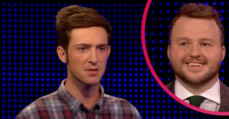 Matt looking furious on The Chase, Geoff smiling