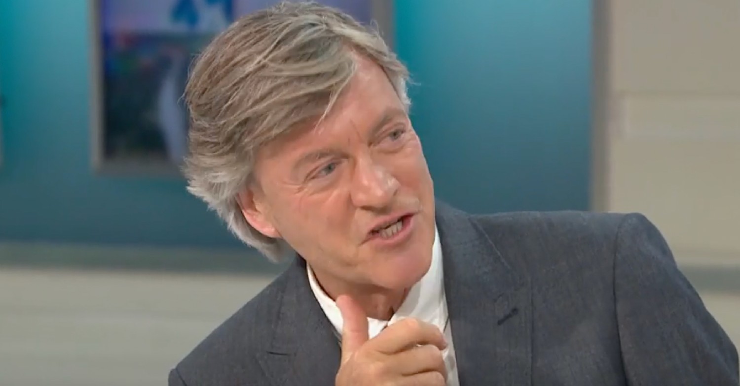 Richard Madeley speaking and smiling on Good Morning Britain today