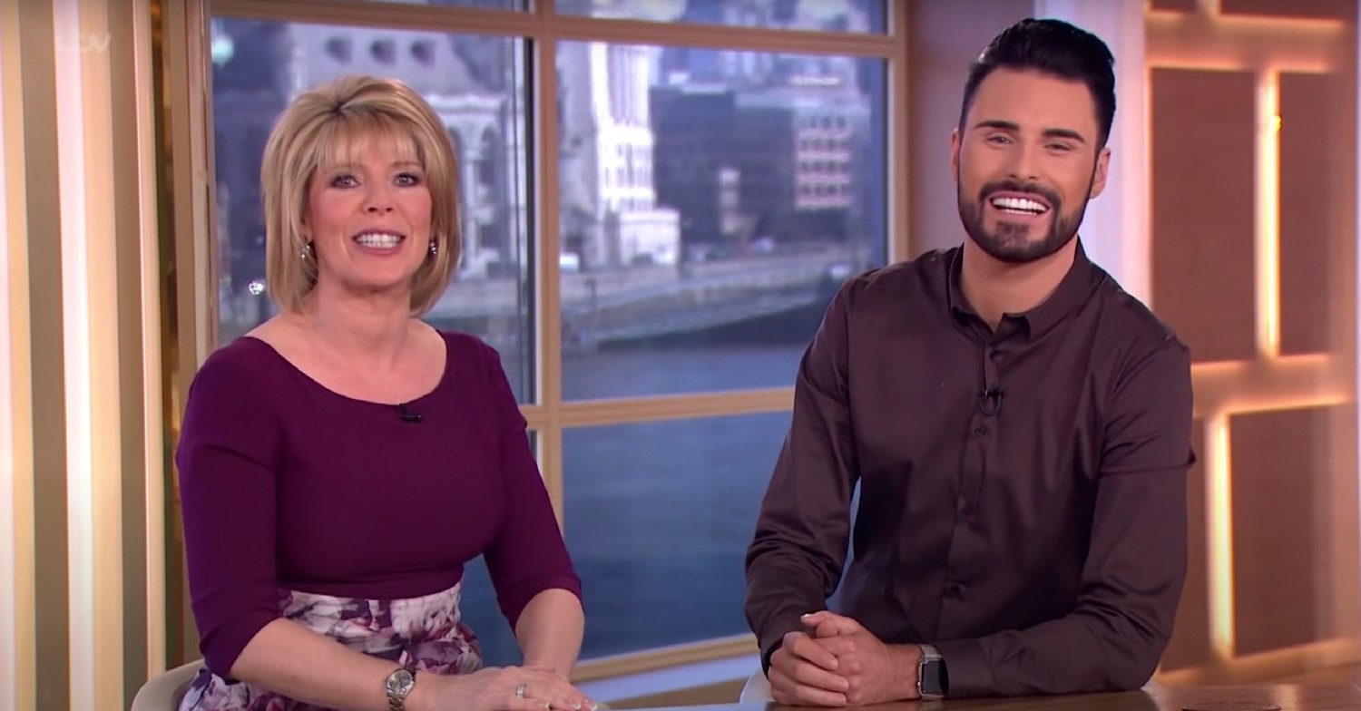 Ruth Langsford and Rylan Clark smiling on ITV This Morning