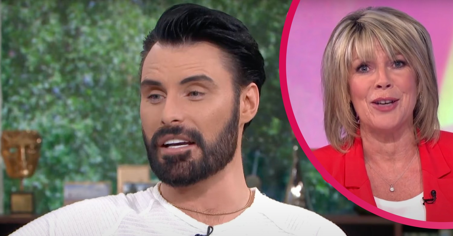 Rylan Clark speaking on This Morning, Ruth Langsford smiling on Loose Women
