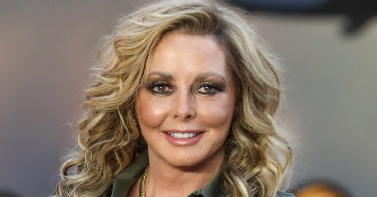 Carol Vorderman smiling at Top Gun premiere