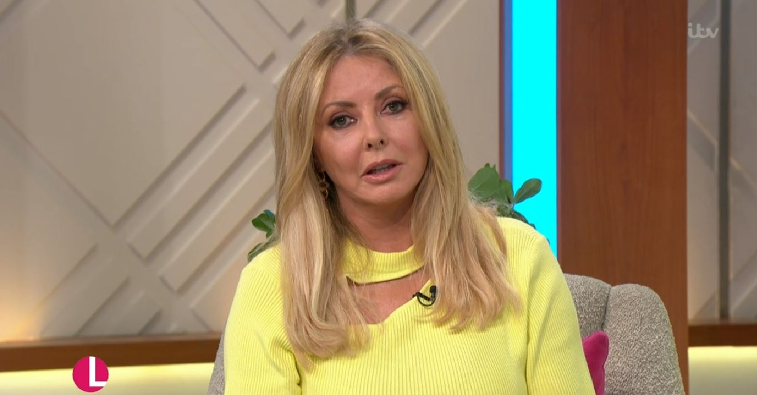 Carol Vorderman in yellow top on Lorraine today