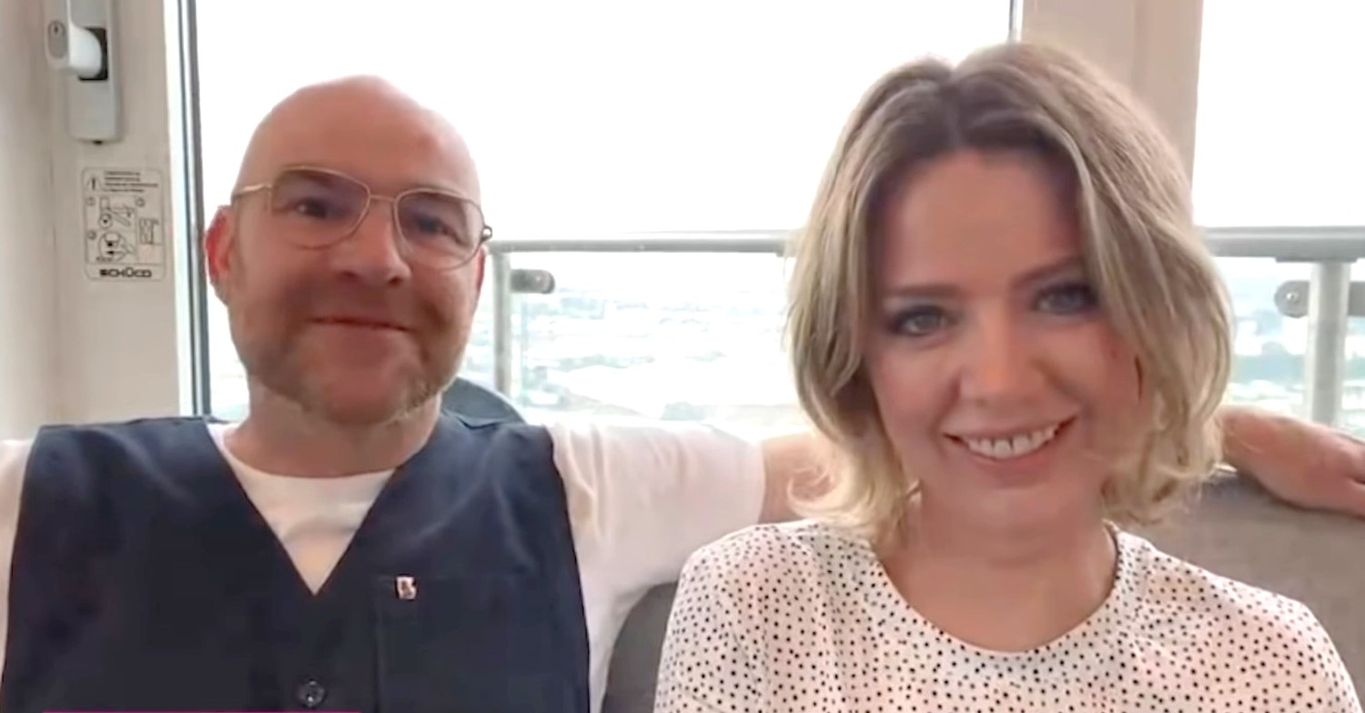 Joe Duttine and Sally Carman smile together on Lorraine