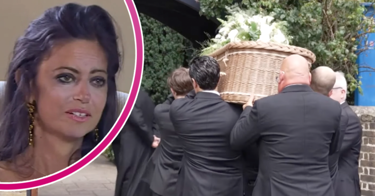Dame Deborah James' coffin at her funeral