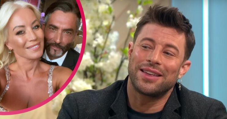 Denise Van Outen poses for a selfie with new boyfriend and Duncan James smiles