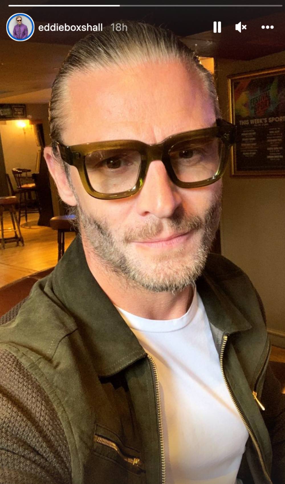 Eddie Boxshall shares a selfie