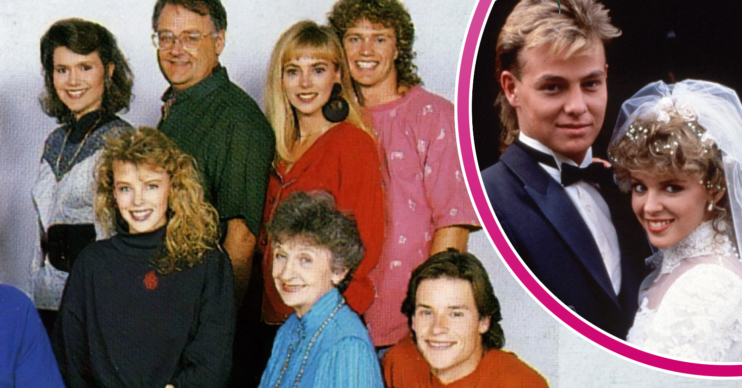 Neighbours cast feature image with Scott and Charlene