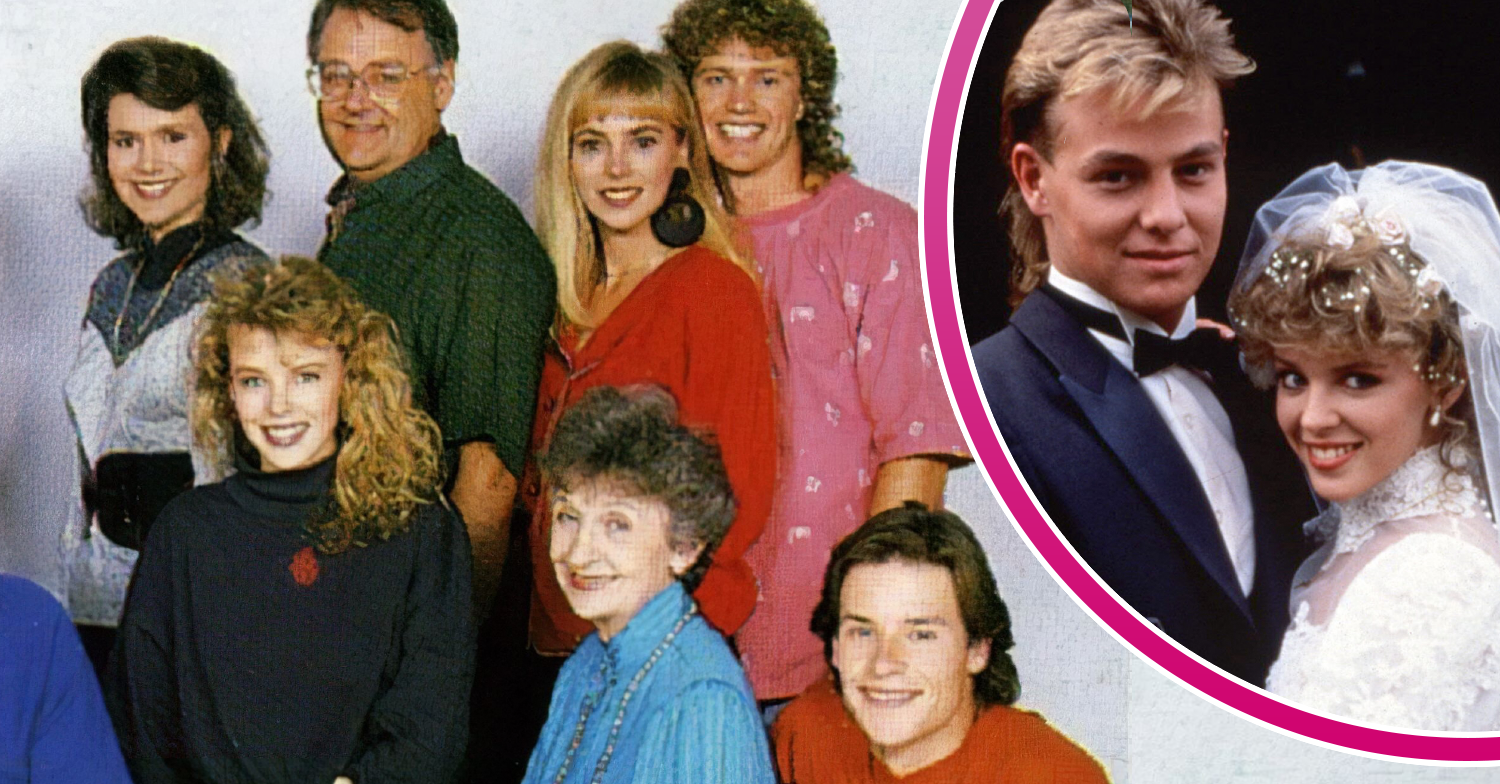 Neighbours cast feature image with Scott and Charlene