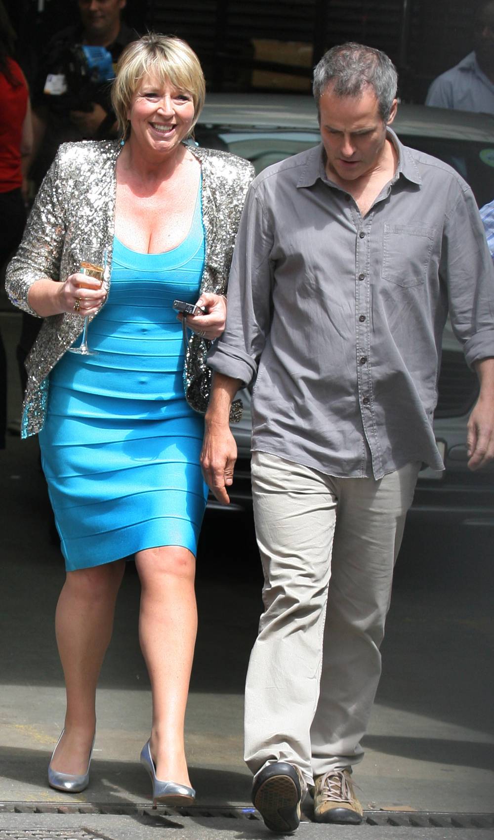 Fern Britton walks with then husband Phil Vickery