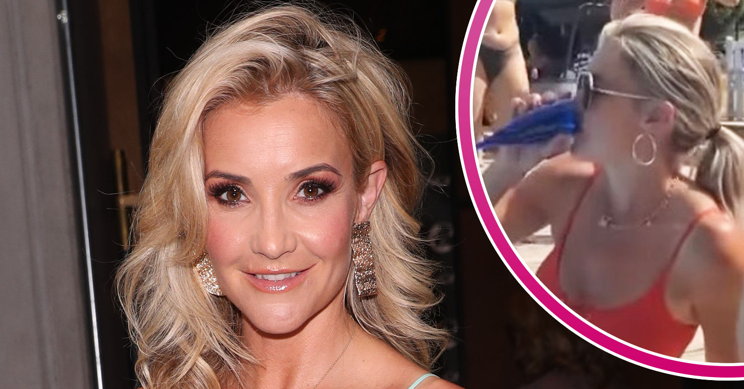 Helen Skelton in a bikini and smiling