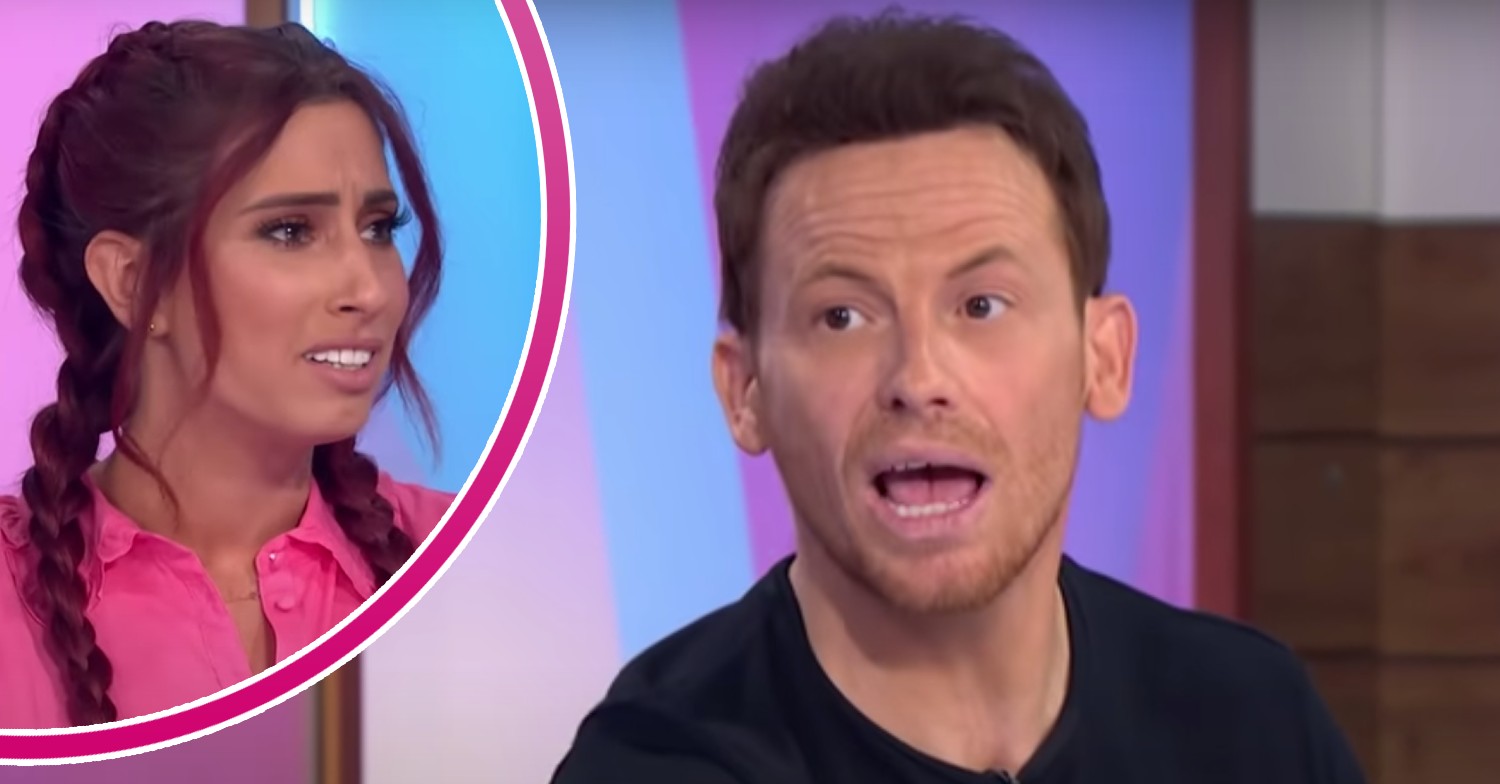 Joe Swash looks concerned as wife Stacey Solomon frowns