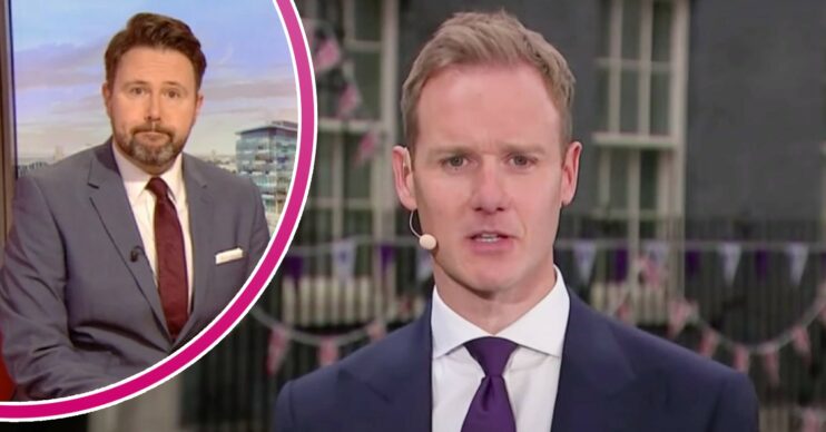 Jon Kay looks nonplussed on BBC Breakfast while Dan Walker presents to camera