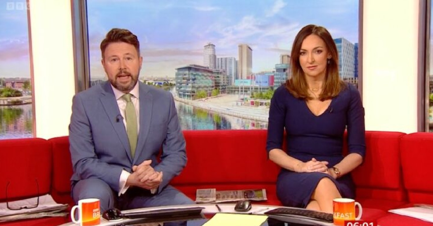 Jon Kay and Sally Nugent hosting BBC Breakfast