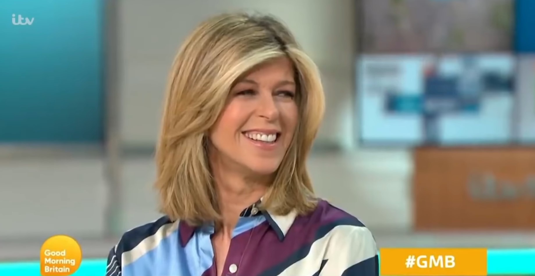 Kate Garraway smiles on Good Morning Britain
