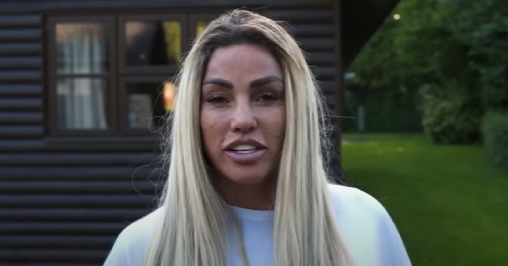 Katie Price talking to the camera on her YouTube channel